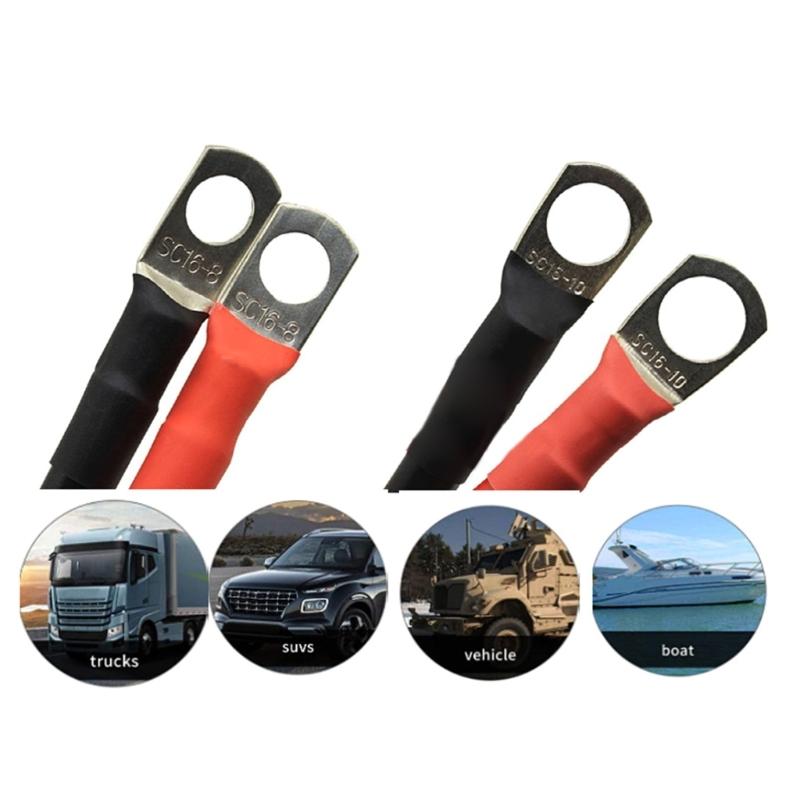 Шт. 5AWG красный + черный чистый медный инверторный кабель для аккумулятора, инверторные кабели для аккумулятора с наконечниками на обоих концах для автомобильных лодок