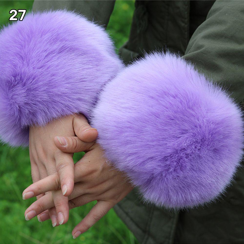 Аксессуары для одежды Теплый напульсник Эластичный ветрозащитный нарукавник на запястье Искусственный мех Дамский плюшевый манжет