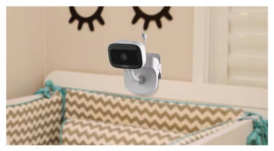 WiFi Strong 2K baby monitor camera with battery-powered lullaby lamp