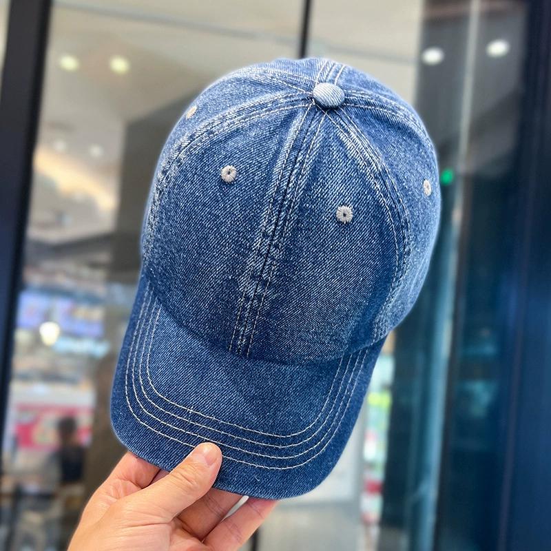 Джинсовая Бейсболка в стиле Хип-Хоп для Женщин Мужчин Однотонная Snapback Регулируемая Кепка от Солнца JK Однотонная Y2K Корейская Девушка Папа Тракер Кепки CLE