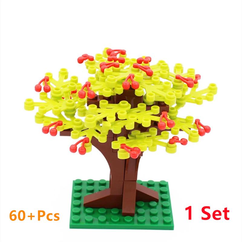 Buildings Blocks Tree Flower Sets City Plant Garden Bonsai Forest Natural City Street View Park Jungle MOC Model Toys For Kids