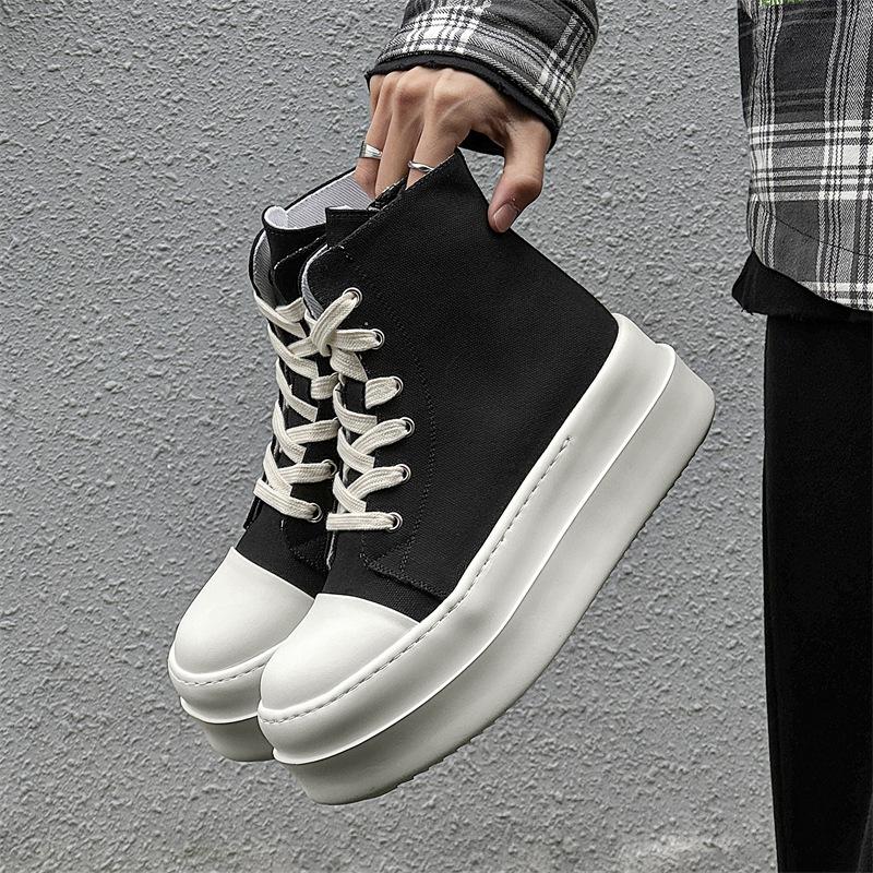 Американские парусиновые туфли на платформе, мужские, нишевые, спортивные, для улицы, пара, большие туфли для увеличения роста, туфли дерби для женщин 18457-J