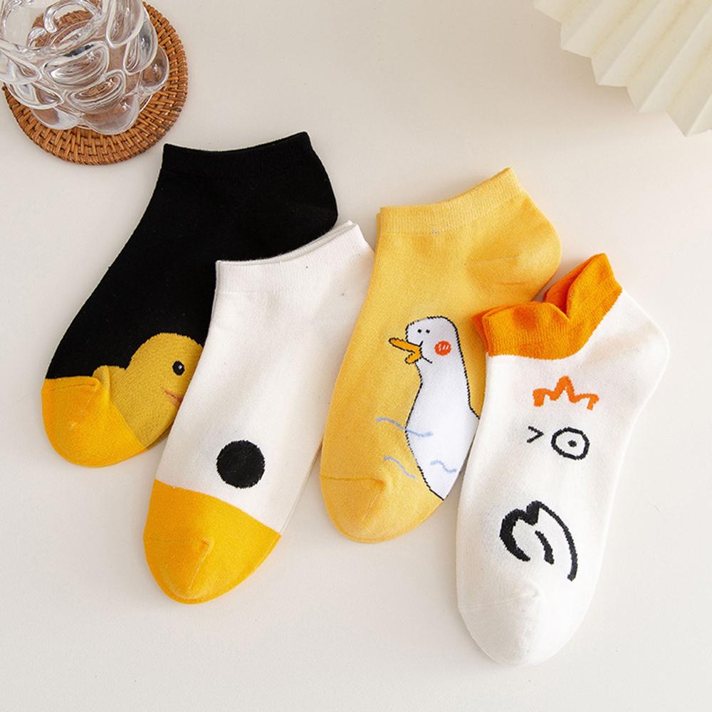 Cute Thin Cotton Japanese style Summer Shallow Mouth Cartoon Duck Socks Sock Slippers Hosiery