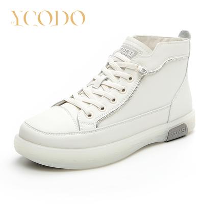 Женские осенне-зимние повседневные удобные ботильоны из натуральной кожи на плоской подошве