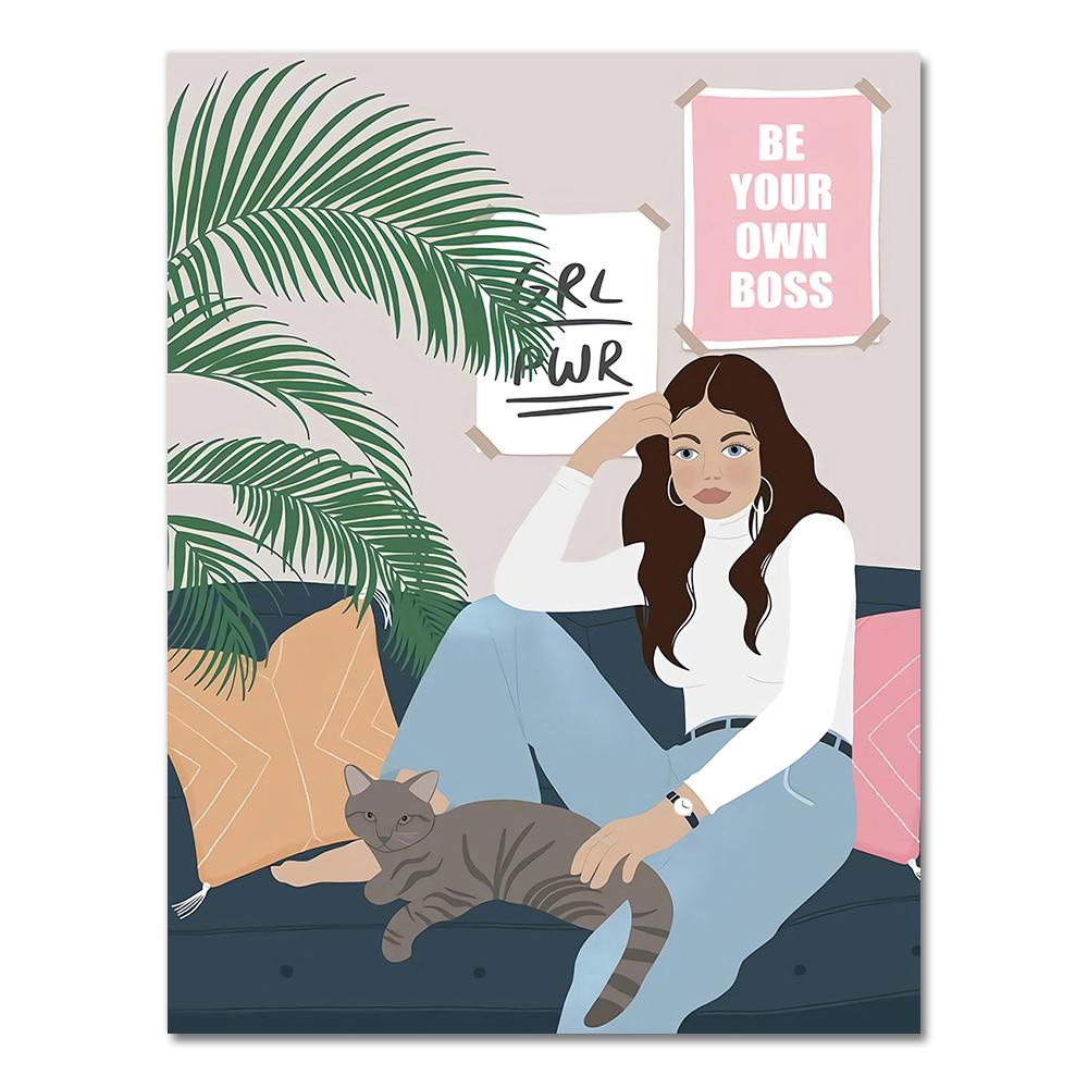 Абстрактная мода винтажная девушка иллюстрация скандинавские постеры и принты настенное искусство холст картина настенная картина для декора гостиной