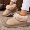 Женские теплые зимние сапоги на плоской подошве из искусственного меха, новые зимние легкие ботильоны без застежек, женские удобные нескользящие хлопковые туфли без застежек