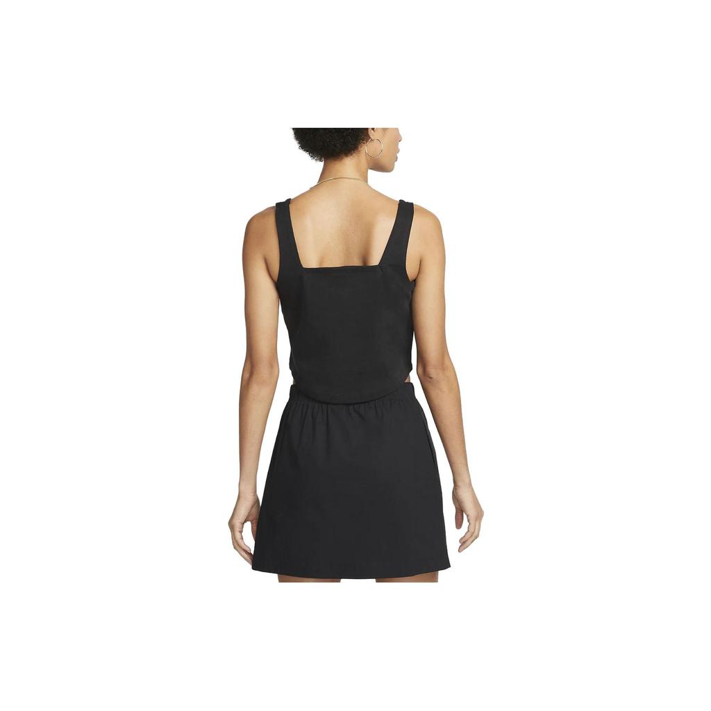 Nike Однотонный трикотажный топ-майка для женщин, черный DV7953-010