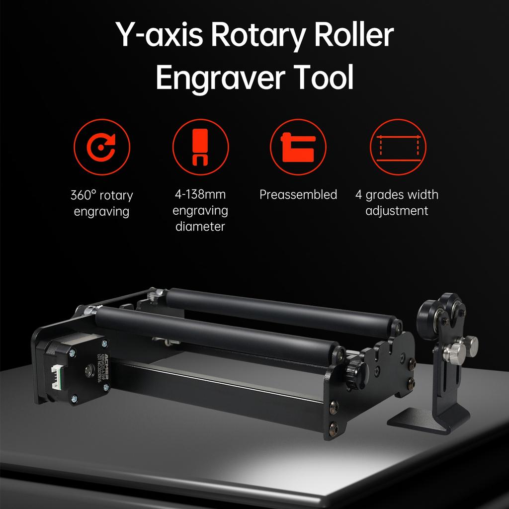 Roller Y Roller 360 degrees Rotating for 4-138mm Different Engraving Diameter 4 Gears Adjustments for Engraving Cylind