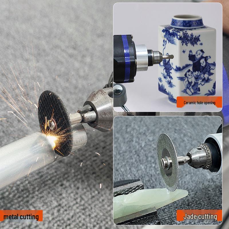 Multifunctional Handheld Electric Grinder and Chainsaw for Cutting Jade, Wood, Metal, and Wine Bottles.