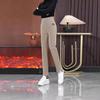 Autumn and Winter Harem Pants Plus Velvet Thickened Casual Pants New Style Slim High Waist Straight Warm Trousers Loose Feet