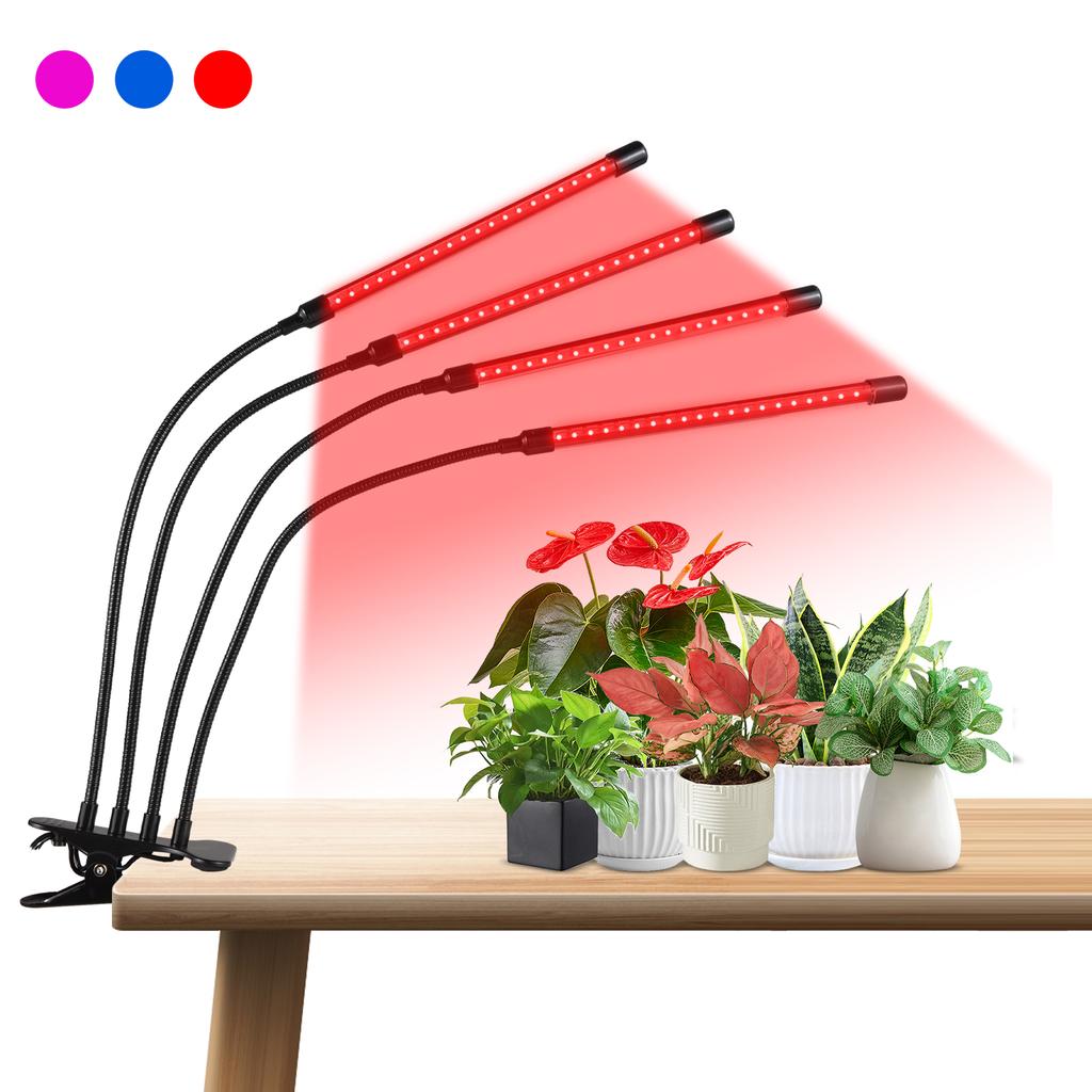 Светодиодные лампы для выращивания растений с зажимом полного спектра, лампа для выращивания растений с красным синим светодиодом для комнатных растений