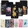 For Google Pixel 8 Pixel8 Pro 7 7A 6A 5A 5XL Pixel7 Pixel6 Wallet Case PU Leather Floral Flip Cover with Card Holder Kickstand Protective Purse Case