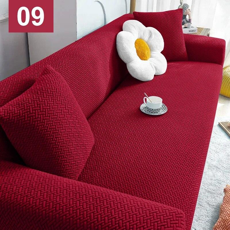 1/2/3/4 Seater Jacquard Sofa Covers Stretch Couch Cover Thick Corner Sofa Slipcover Protector For Home Elastic Armchair Cover