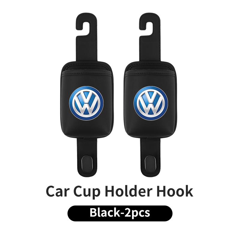 Car Soft Leather Seatback Water Cup Holder Storage Box For VW GTI Polo Passat Scirocco Golf Tiguan Jetta T-ROC Touareg Touran ze6