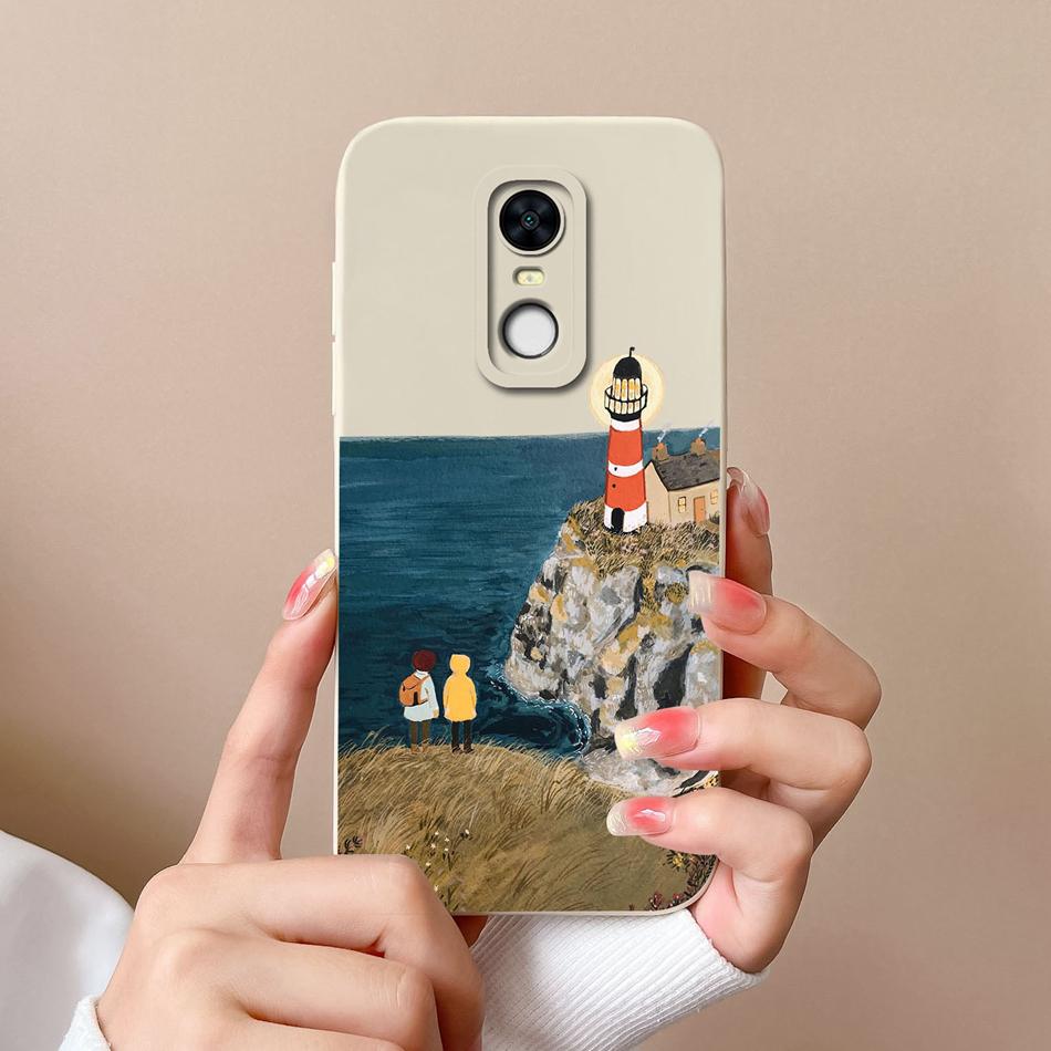 For Redmi Note5 Redmi5 Plus Phone Case Cartoon Liquid Silicone Full Coverage Anti Drop Funda For Redmi 5 Plus Note 5 Bumper Capa