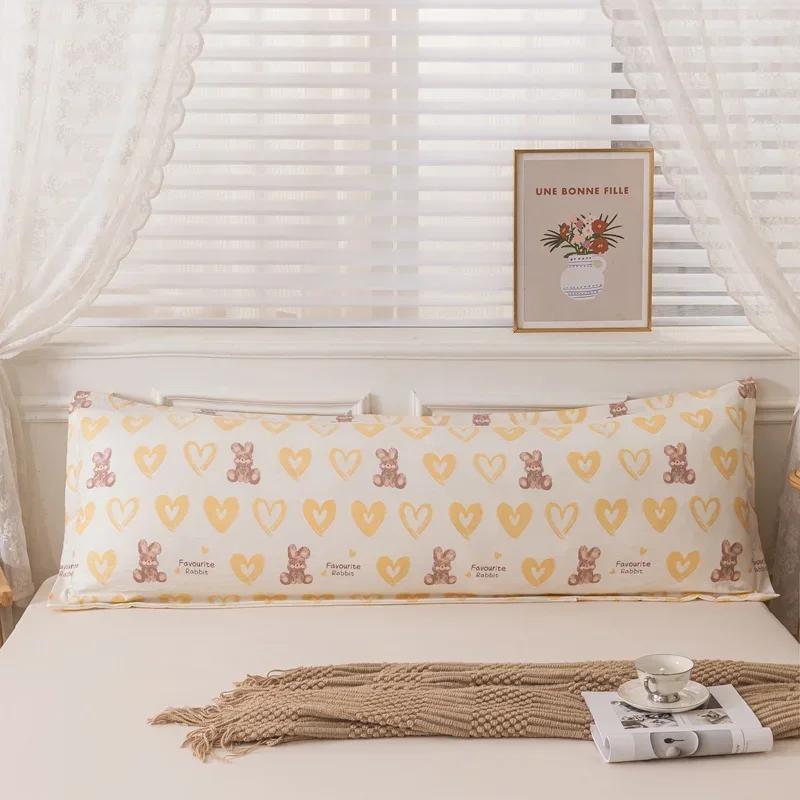 Новая удобная длинная наволочка из мягкого хлопка, двойные длинные наволочки с принтами и однотонными цветами для украшения дома 120/150/180 см, 1 шт.