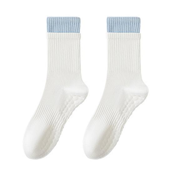 1 Pair Yoga Socks with Non-slip Gripper Breathable Moisture-Wicking Ballet Dance Fitness Pilates Athletic Gym Sports Mid-calf Socks