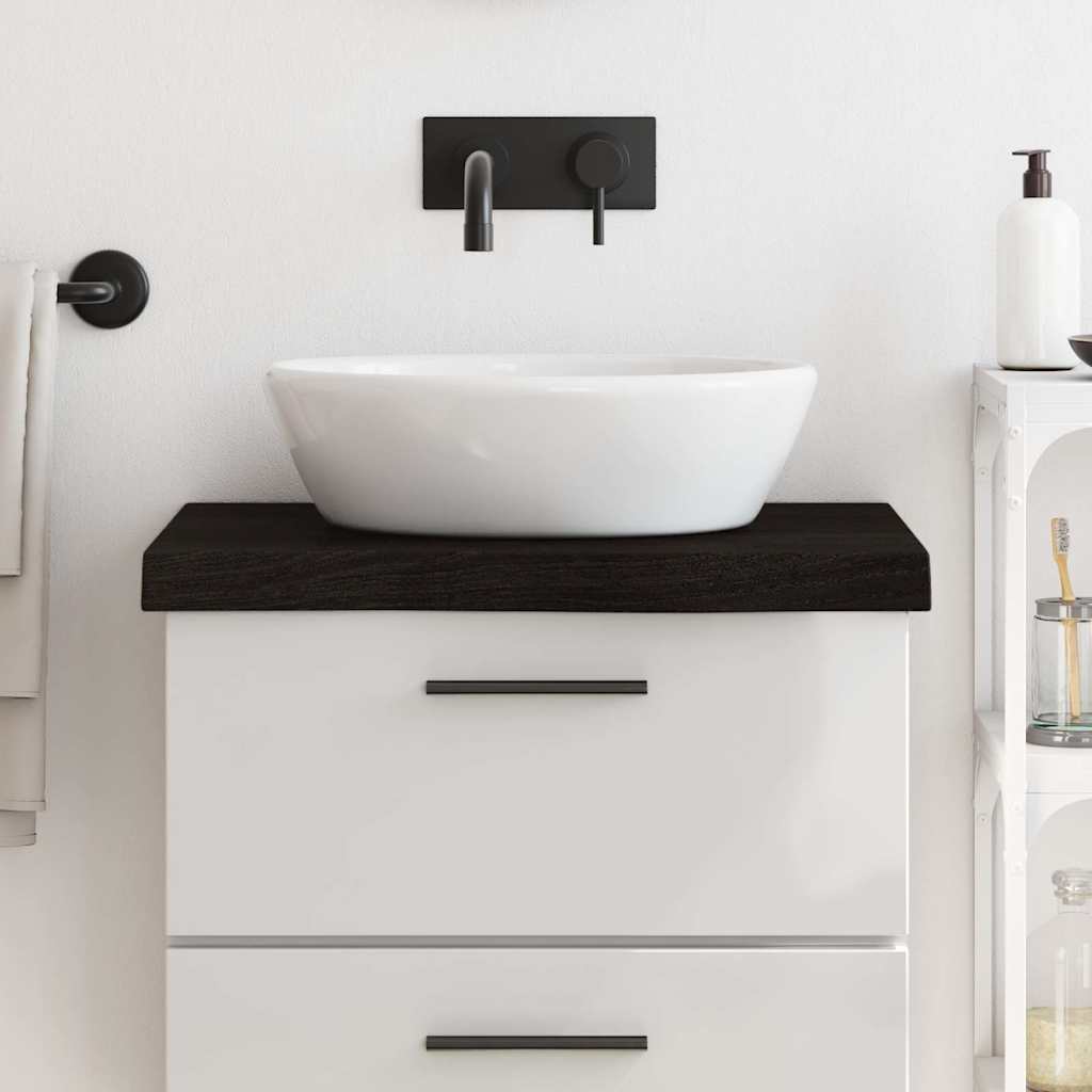 Washbasin Top in Dark Brown 60*60*(2 6) cm Solid Wood Treated
