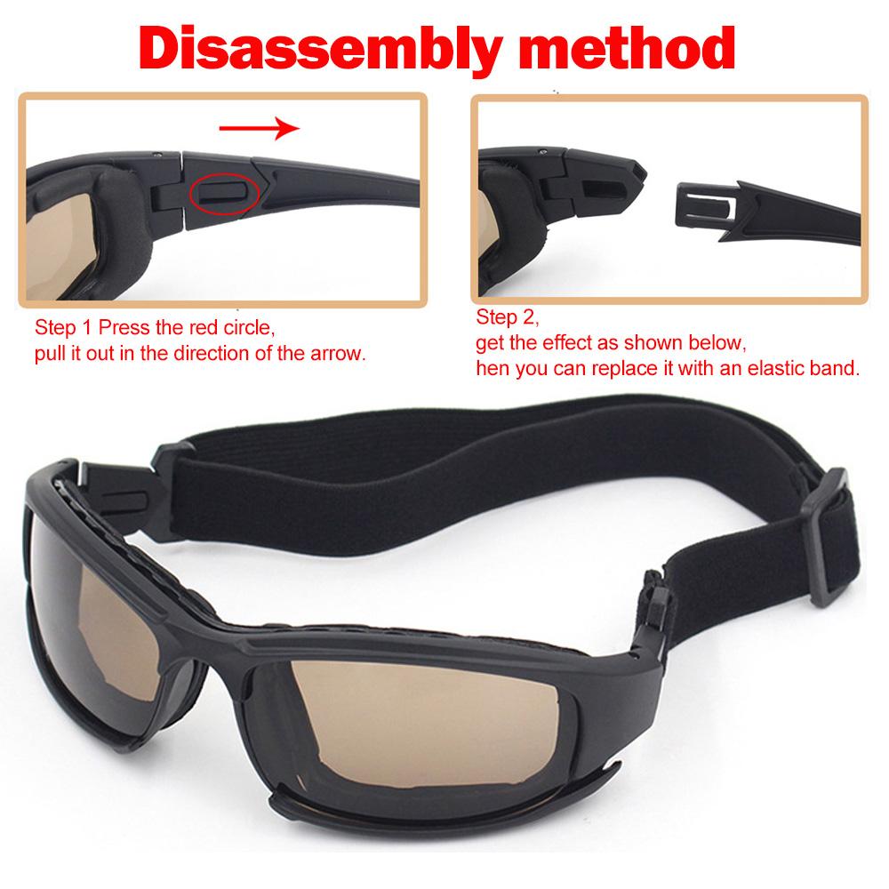 Очки для езды на мотоцикле с пенопластовой подкладкой UV400 защитные очки со сменными линзами солнцезащитные очки с защитой от ветра для спорта на открытом воздухе