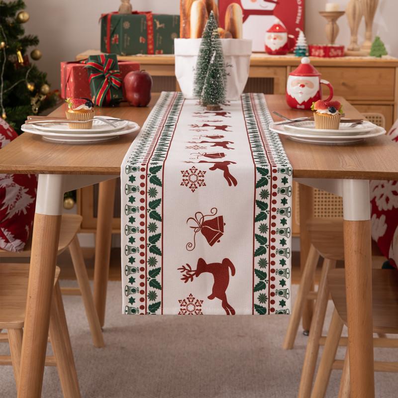 Modern Simple Polyester Cotton Digital Printing Christmas Table Flag Bedside Flag Placemat Table Fabric