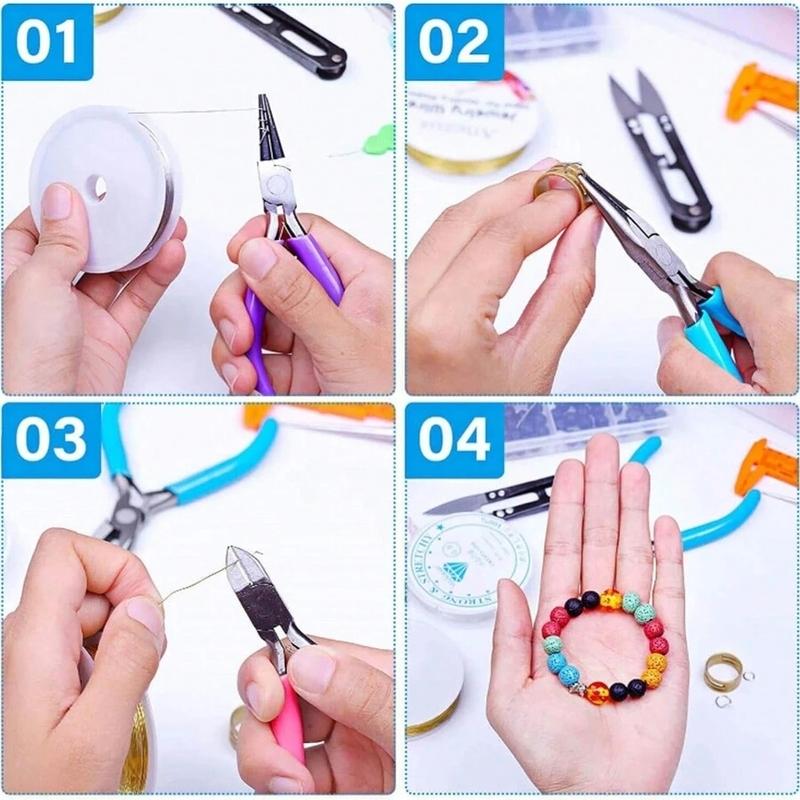 4 шт. Набор из 4 плоскогубцев для ювелирных изделий, набор инструментов для изготовления ювелирных изделий с плоскогубцами с острыми/цепными носами, круглогубцами