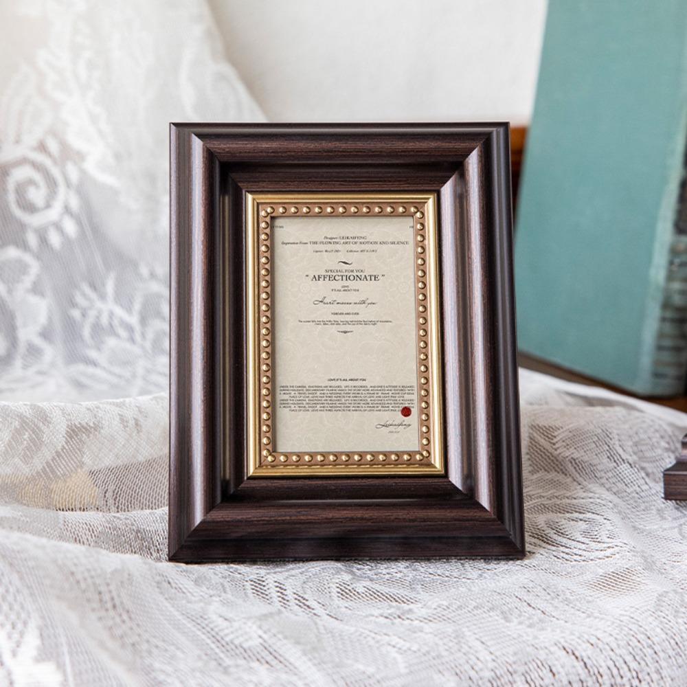 2PCS Mini Antique Picture Frames Rustic Photo Storage Frame Small Frame Desktop Photo Frame Bedroom