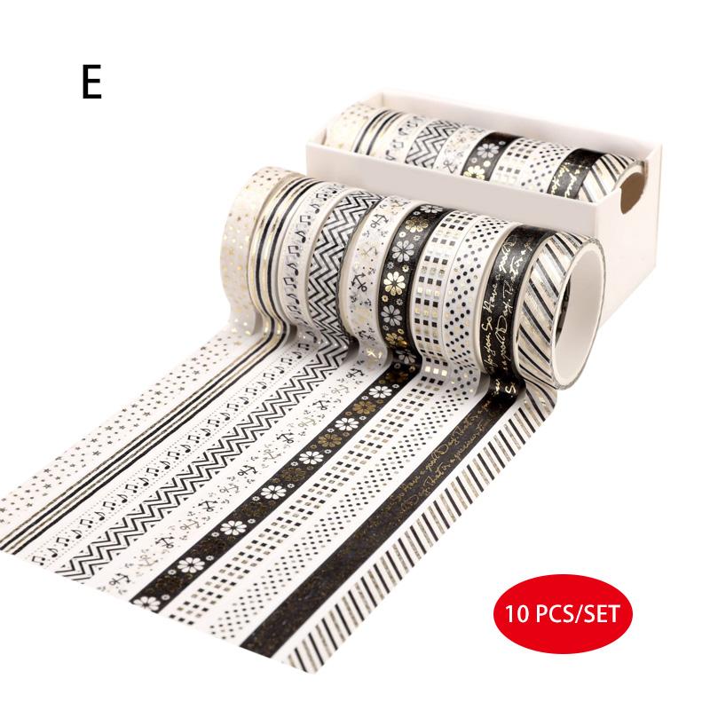10 шт./компл. золотая фольга, бронзовая лента Васи, милая малярная лента, декоративная клейкая лента, наклейка для скрапбукинга, канцелярские принадлежности «сделай сам», наклейка