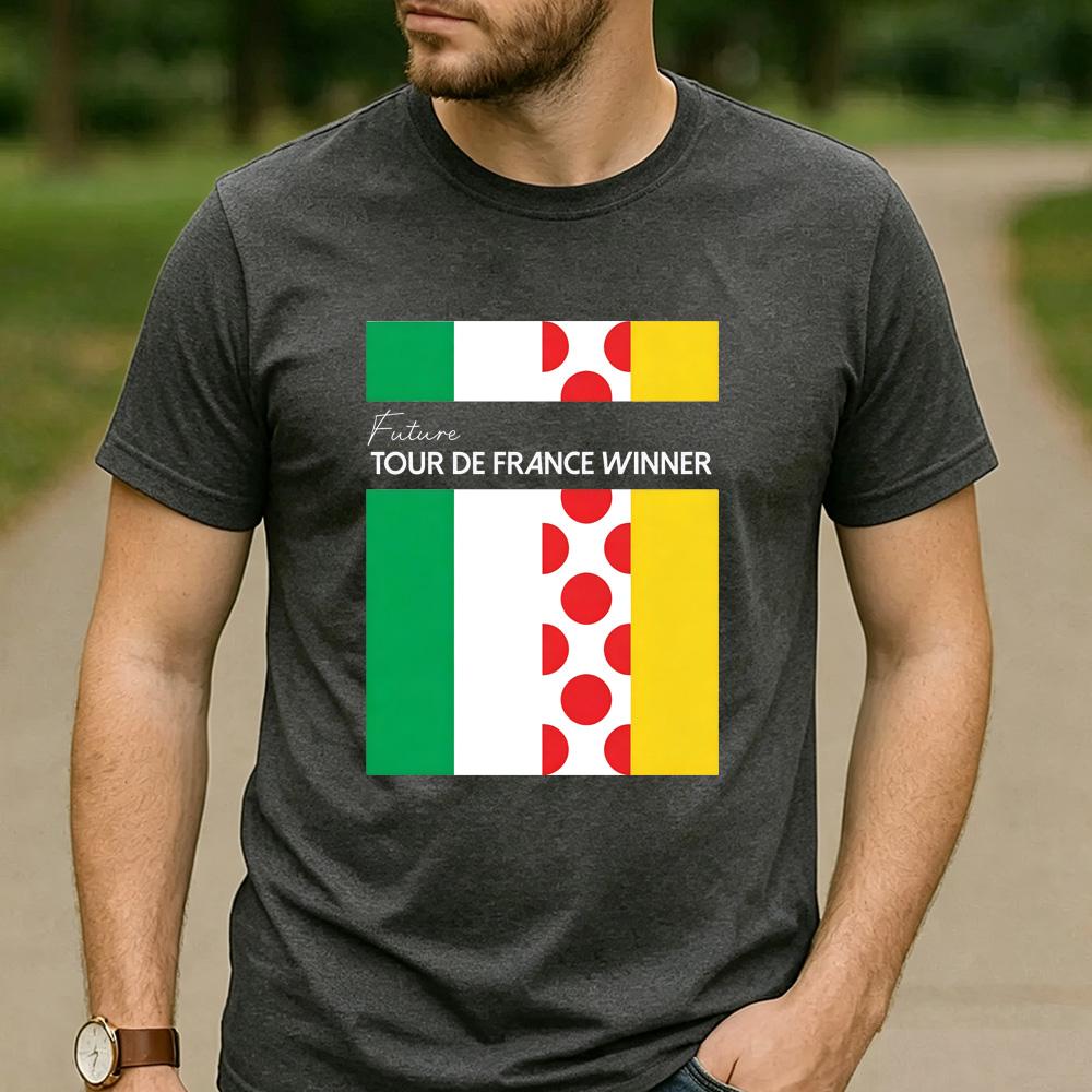 2026 Cyclist Fan Cotton T Shirt Future Tour De France Winner Ireland Flag Polka Dot Jersey Graphic Unisex Road Bike Sports Tee