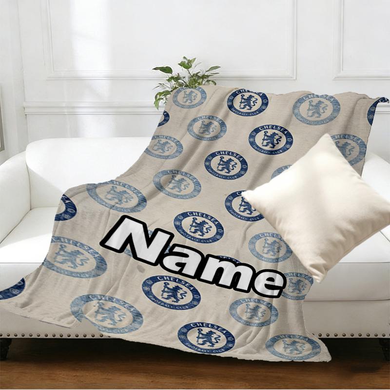 Custom Name Personalized football club F.C Print Blankets, Home Decor, Bedroom, Sofa, Camping, Couch, Gifts for Birthday Christmas