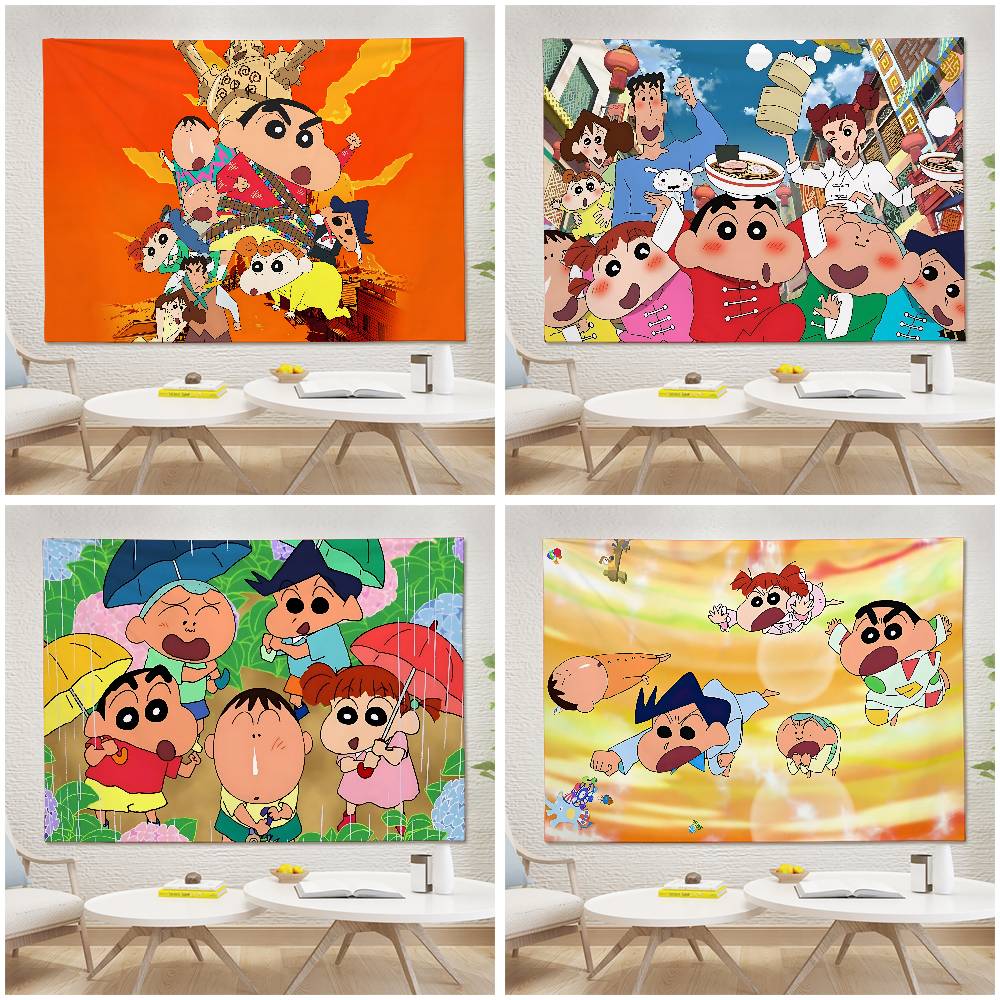 CCrayon SShinchan Tapestry Wall Hanging Printed Polyester Tapestry INS Decoration Wall Decor