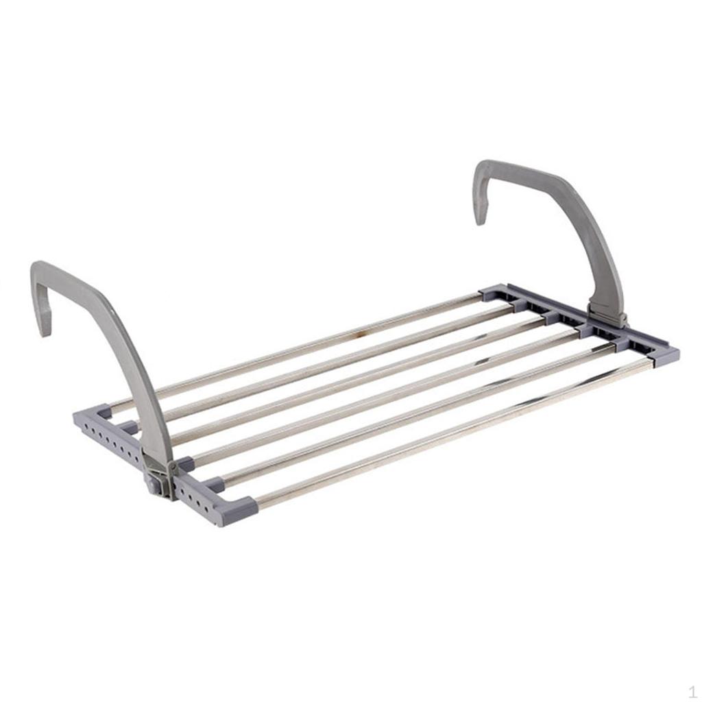 Balcony Clothes Drying Rack Adjustable 32x40cm Towel Holder Foldable for Over Door Radiator