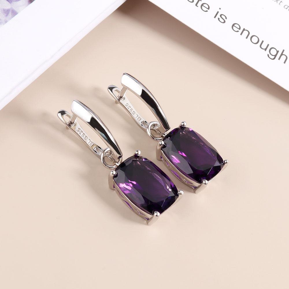 Простой дизайн, Южная Африка, аметист, натуральные драгоценные камни, ювелирные изделия, 925 серебро, ожерелье, серьги, комплект ювелирных изделий для женщин, подарки