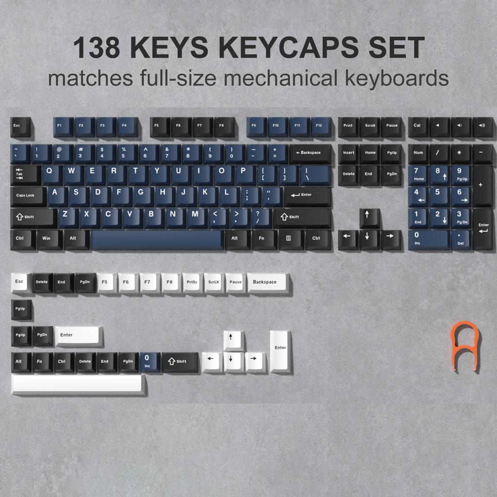 Xiaomi Womier 138 Keys Retro Brown Gray PBT Keycap Double Shot Cherry Profile Key Caps for Cherry MX Switches Mechanical Gamer Keyboard