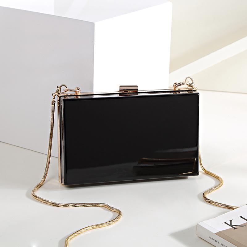 Новая сумка-коробка, модная вечерняя сумка, модная универсальная сумка на цепочке, однотонная прозрачная женская сумка