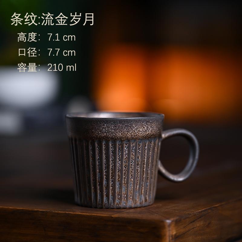 Керамическая кофейная чашка Ретро чашка для латте Японская чашка для кофе ручной заварки Пара для послеобеденного чая Офисная чашка