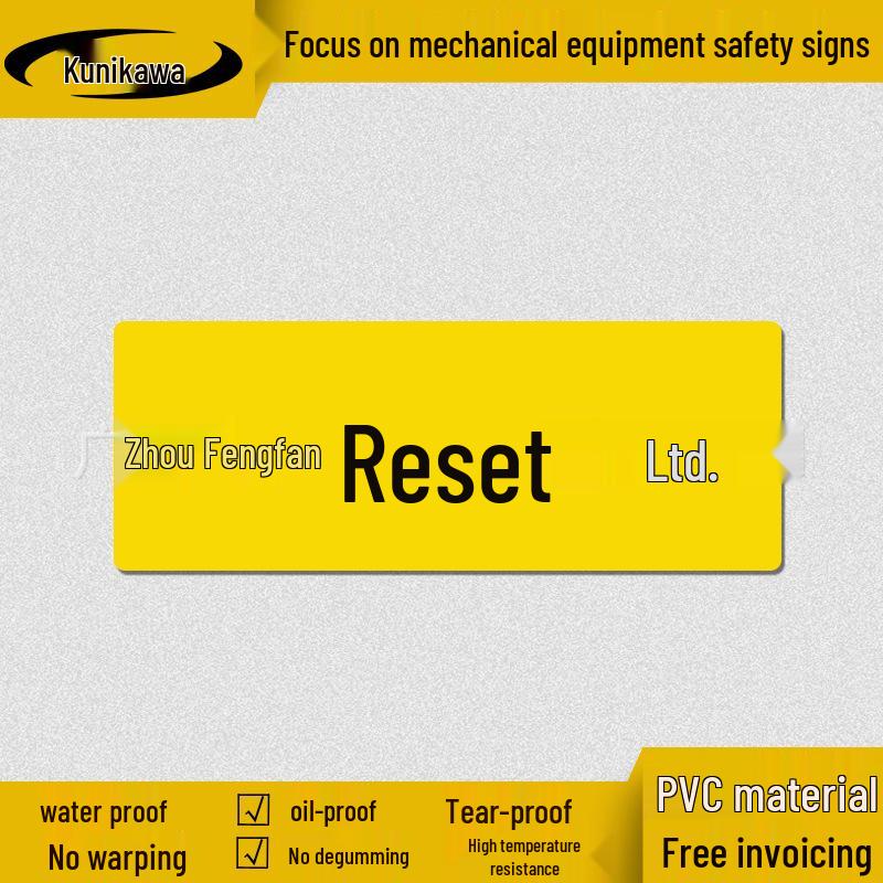 Waterproof Self-Adhesive Safety Label for Mechanical and Electrical Equipment