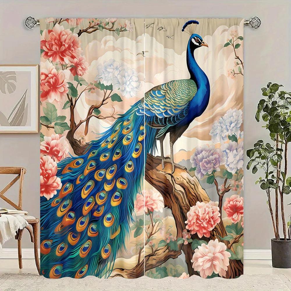 2 шт. Яркие шторы с рисунком Феникса для гостиной, спальни, украшения, 3D-цифровая печать, карманные шторы для гостиной, дома