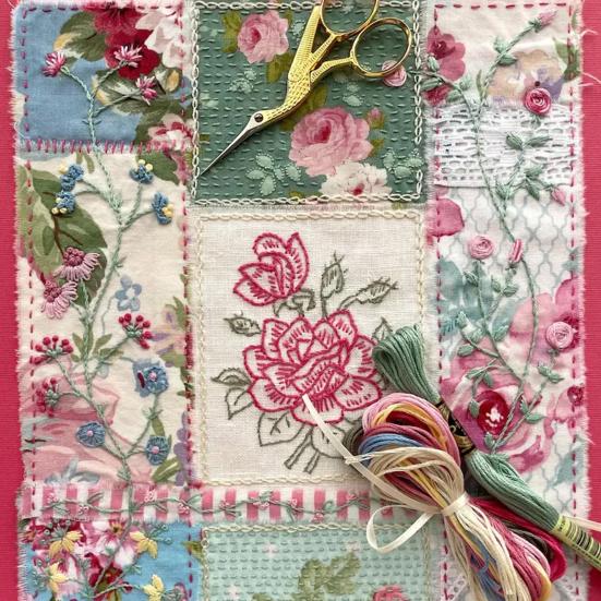 Набор для вышивки цветов Forget Me Not Slow Stitch Набор для вышивки цветочными штампованными стежками Набор для самостоятельной вышивки лоскутного одеяла для начинающих Подарок любителю рукоделия