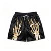 Men Women Quick Drying Breathable Skeleton Hand Pattern Print Shorts Summer Street Beach Casual Trend Thin Vacation Shorts