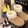 Women's Thick-Soled Fuzzy Snow Boots 2025: New Autumn/Winter Casual, Plus Velvet, Warm Cotton, Large Size
