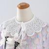 Sweet Shirt Fake Collar Shwal with Straps Women's Shirt Fake Collar Shawl Wrap Hollow Out Embroidery Vintage Short Capelet