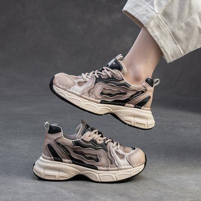 Модные GKTINOO 2025 Весна Осень Ботинки на шнуровке Женские Кроссовки Натуральная кожа Толстая подошва Ручная работа Удобные Ретро Кроссовки на платформе