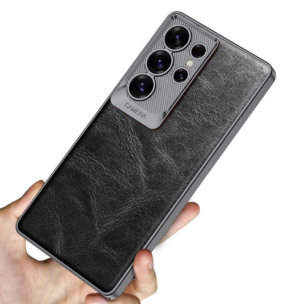 For Samsung Galaxy S25 Ultra Case Waxy PU+TPU+PC Phone Back Cover Dragon Scale Design