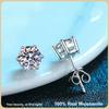 S925 100% Sterling Silver Real 2 Carat Moissanite Diamond 6 Claws Stud Earrings For Women Party Fine Jewelry Christmas Gifts