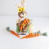 Easter Wooden Carrot Beads String Wood Pendant Spring Home Party Decoration for Birthday Housewarming