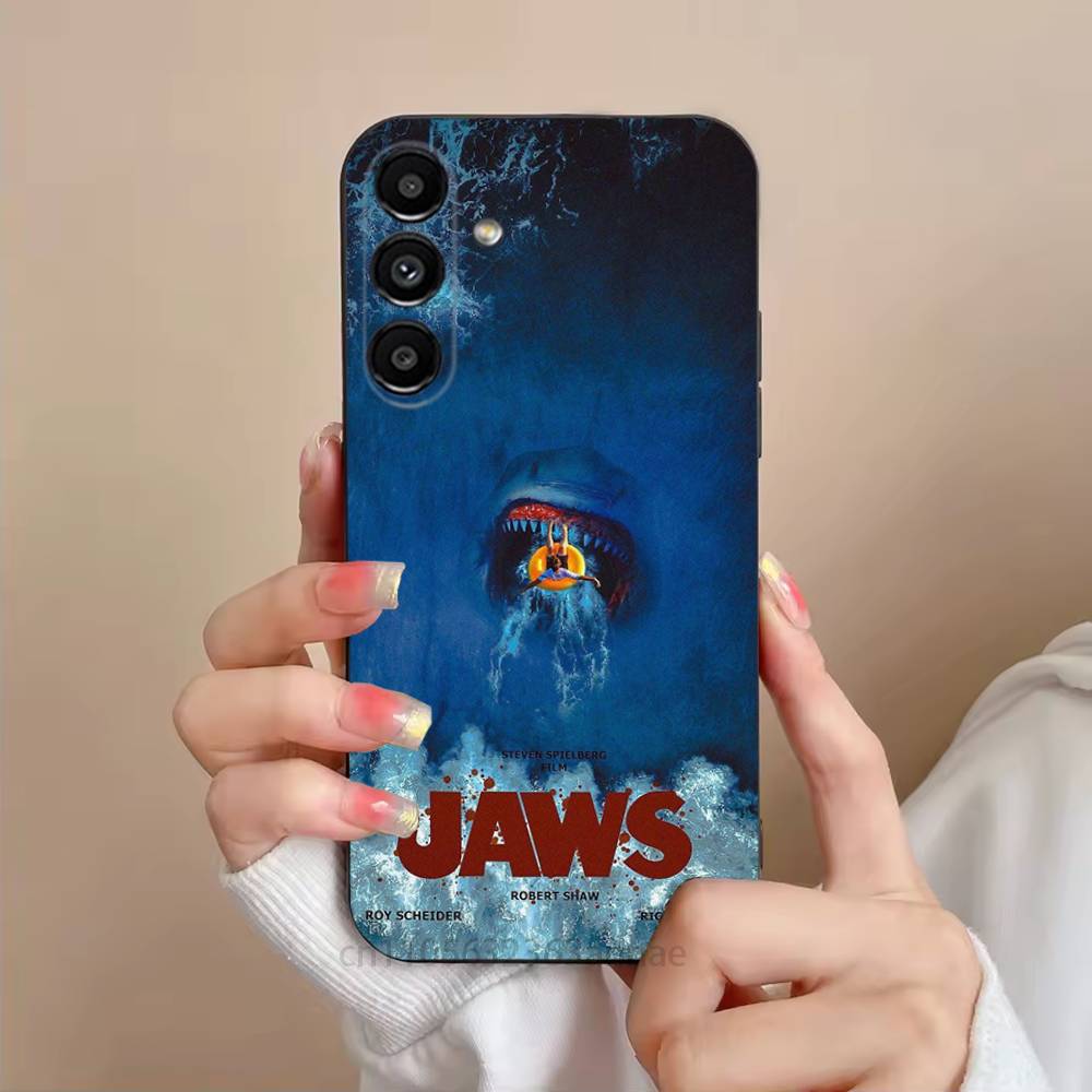 Movie J-Jaws Phone Case For Samsung S25,24,23,22,21,S20,Ultra,Plus,FE Black Soft Cover
