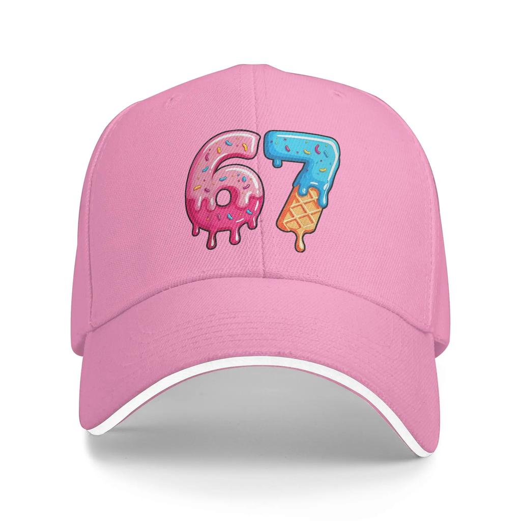 Number  Ice Cream Drip Six Seven  Meme th Birthday Baseball Cap Hip Hop Sandwich Hats Unisex Adjustable Hats Cap Fishing