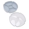 Snack Serving Tray Round Plastic Fruit Nut and Candy Compartment Plate with 5 Section for