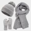Hat Winter Coldproof Fashion Womens Set Hat Scarf Gloves Threepiece Set