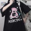 Kawaii женская футболка уличная одежда топы Y2k Little Bear Goth с принтом женская футболка унисекс с коротким рукавом аниме футболка большого размера